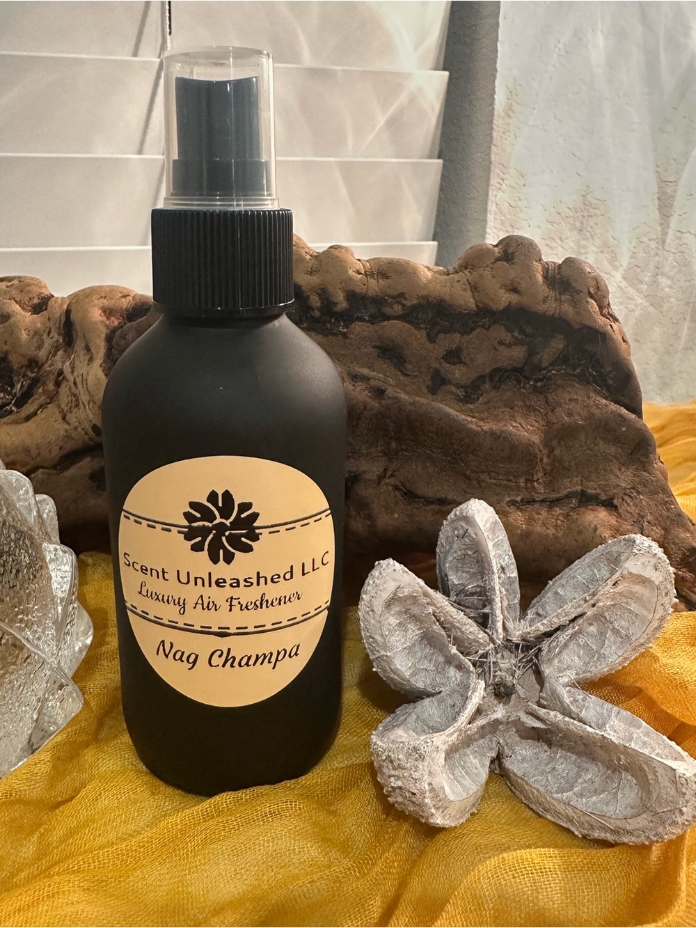 Nag Champa Room Spray - Amber Bottle with Rose Gold Cap, SCENT UNLEASHED LLC